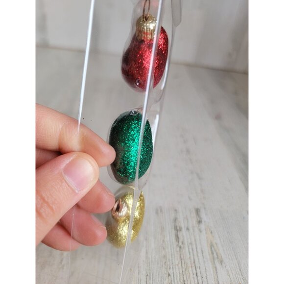 Hallmark miniature glass heart glitter set Xmas ornament - Picture 4 of 7